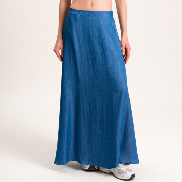 Zeroassoluto-Gonna KAY denim in tencel elastico dietro - denim