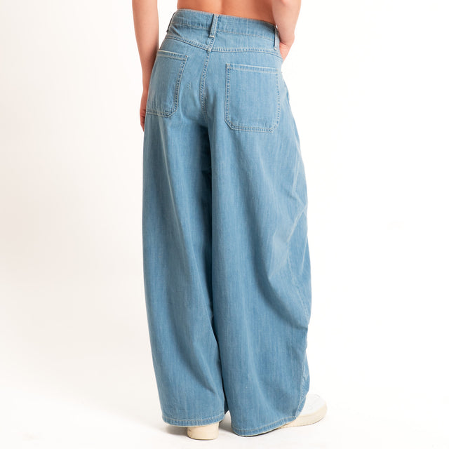 Zeroassoluto-Jeans KORY wide leg tela extra light - denim