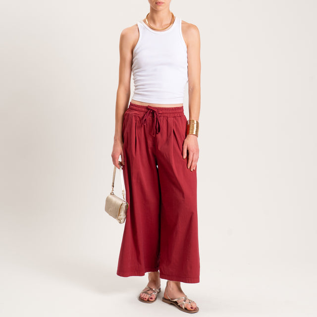 Zeroassoluto-Pantalone LENNY cropped elastico e coulisse - india