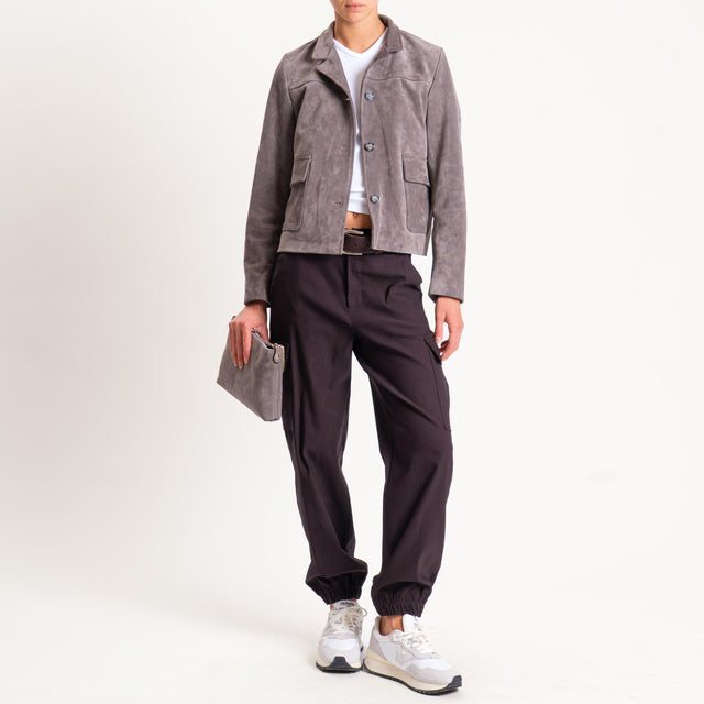 Zeroassoluto-Pantalone LERRY cargo tessuto elastic - moro