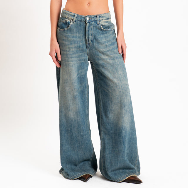 Zeroassoluto-Jeans KAM wide leg tela slegata - denim