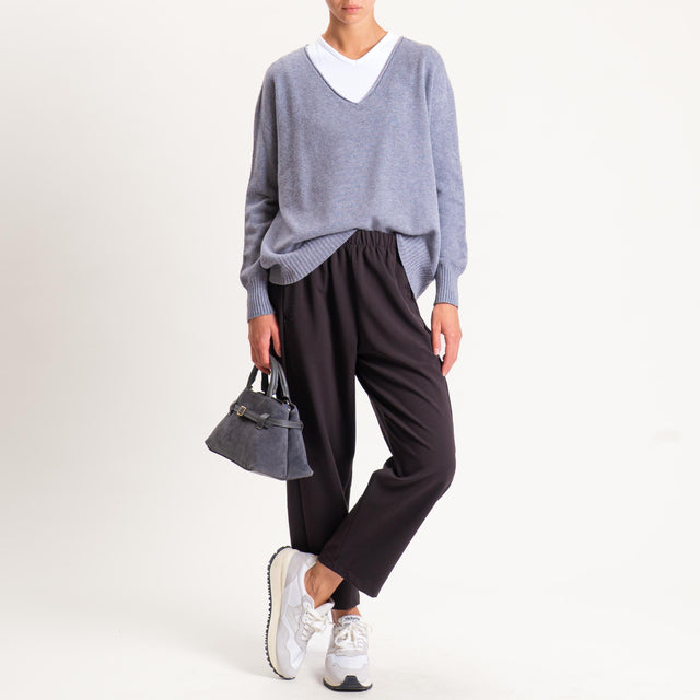 Zeroassoluto-Pantalone LIANA comfort elasticizzato - moro