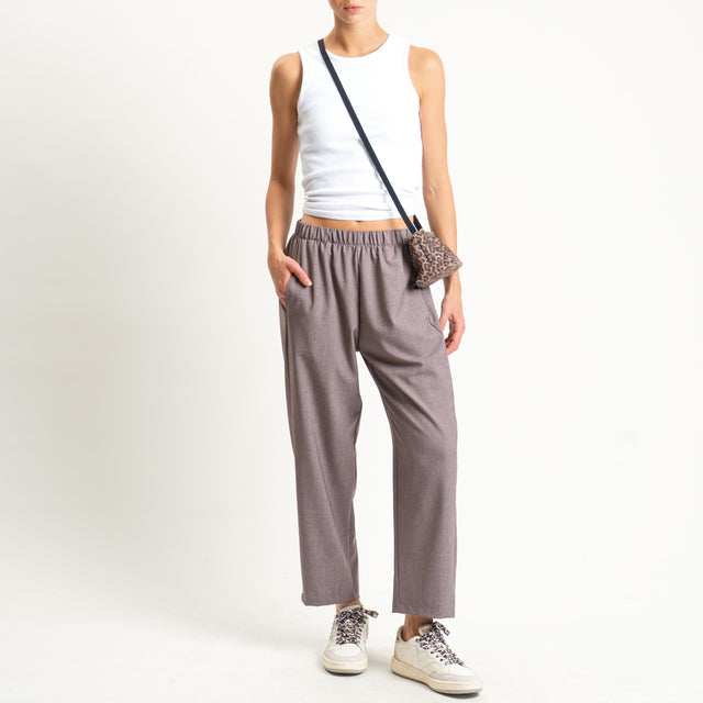 Zeroassoluto-Pantalone LIANA comfort elasticizzato - tortora