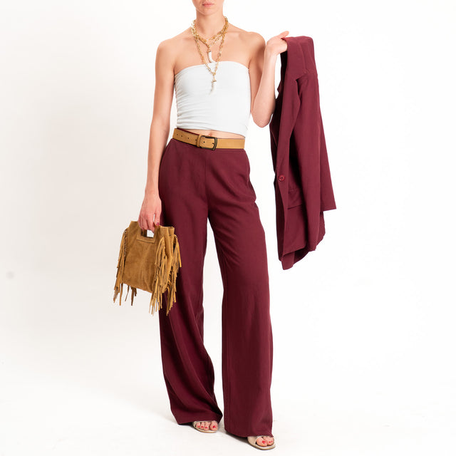 Zeroassoluto-Pantalone LIBIA misto lino elastico dietro - india