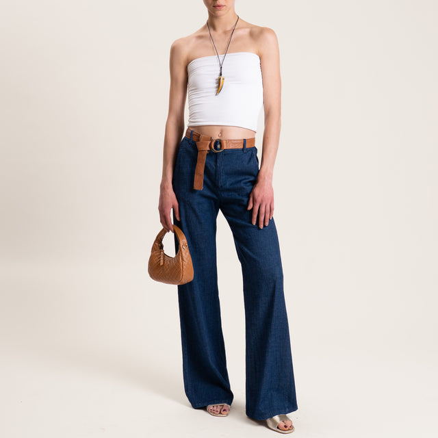 Zeroassoluto-Pantalone LILLY palazzo chambray - denim
