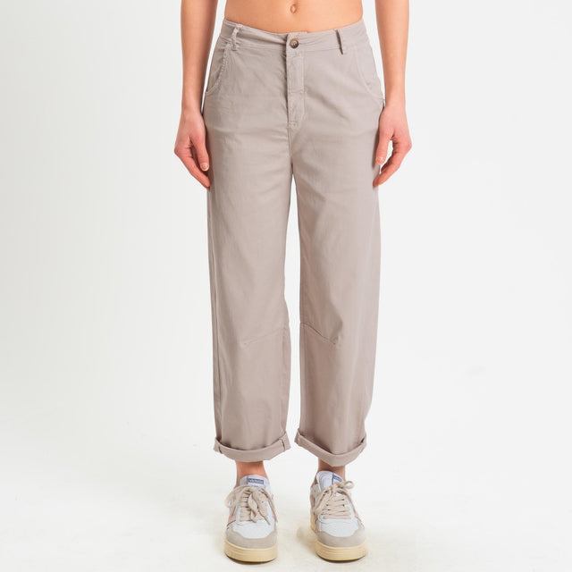 Zeroassoluto-Pantalone LIZ barrel cotone elasticizzato - nude