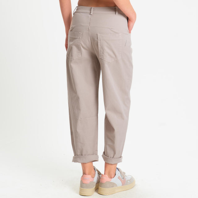 Zeroassoluto-Pantalone LIZ barrel cotone elasticizzato - nude