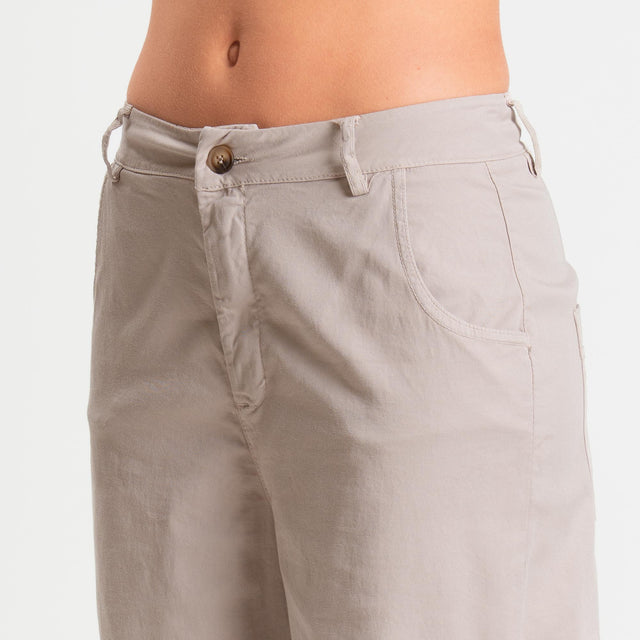 Zeroassoluto-Pantalone LIZ barrel cotone elasticizzato - nude