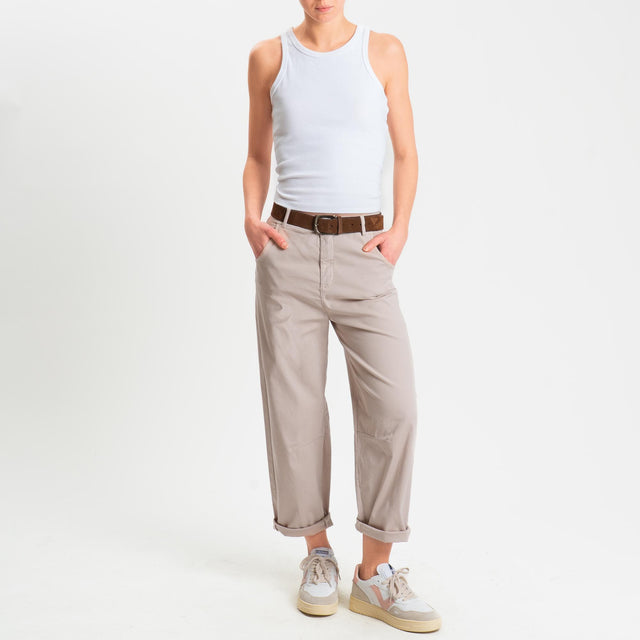 Zeroassoluto-Pantalone LIZ barrel cotone elasticizzato - nude