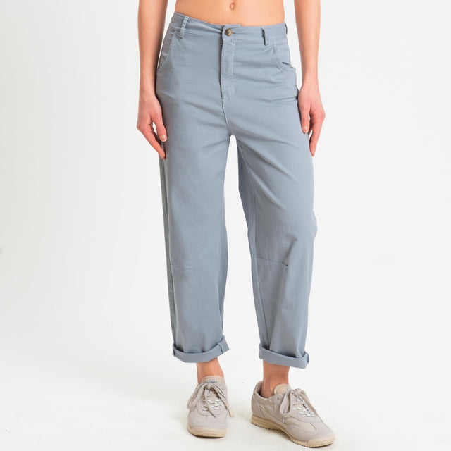 Zeroassoluto-Pantalone LIZ barrel cotone elasticizzato - polvere