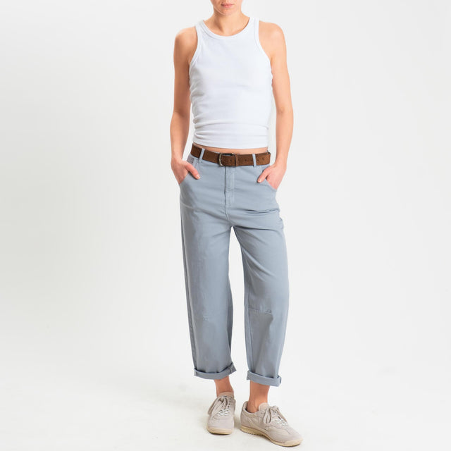 Zeroassoluto-Pantalone LIZ barrel cotone elasticizzato - polvere