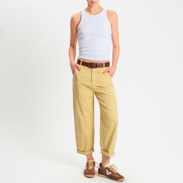 Zeroassoluto-Pantalone LIZ barrel cotone elasticizzato - yellow