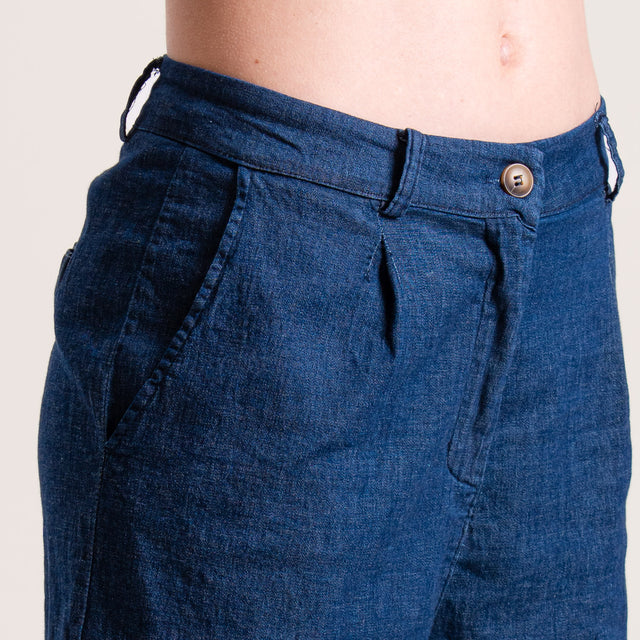 Zeroassoluto-Bermuda LOIR chambray tela leggera - denim