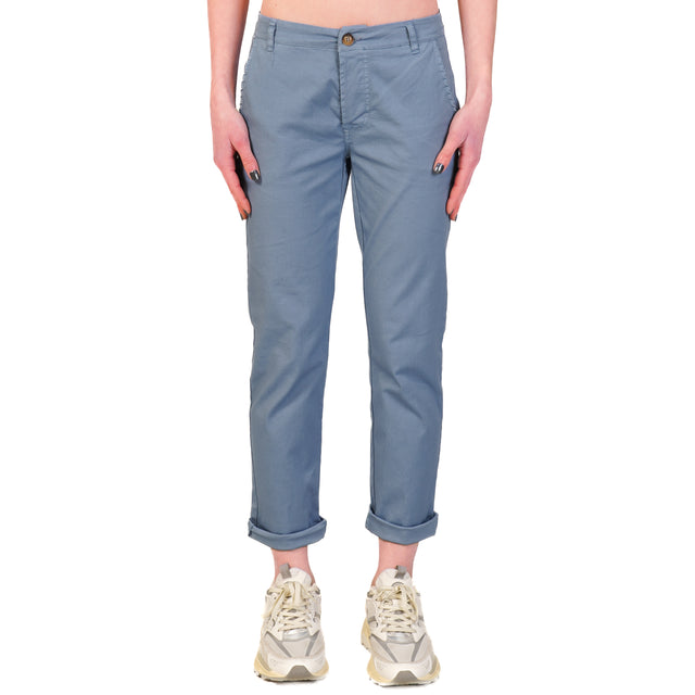 Zeroassoluto-Pantalone LOIS chino cotone elasticizzato - avio