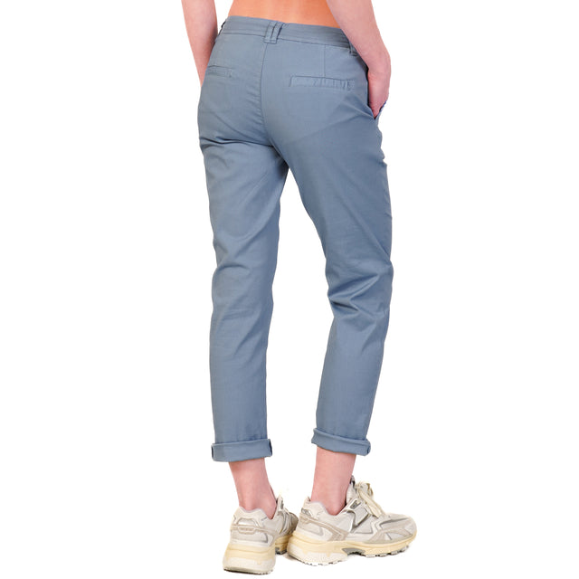 Zeroassoluto-Pantalone LOIS chino cotone elasticizzato - avio