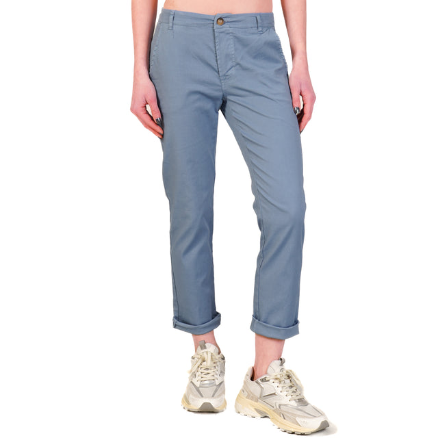 Zeroassoluto-Pantalone LOIS chino cotone elasticizzato - avio