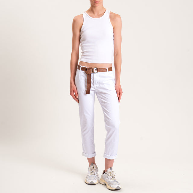 Zeroassoluto-Pantalone LOIS chino elasticizzato - bianco