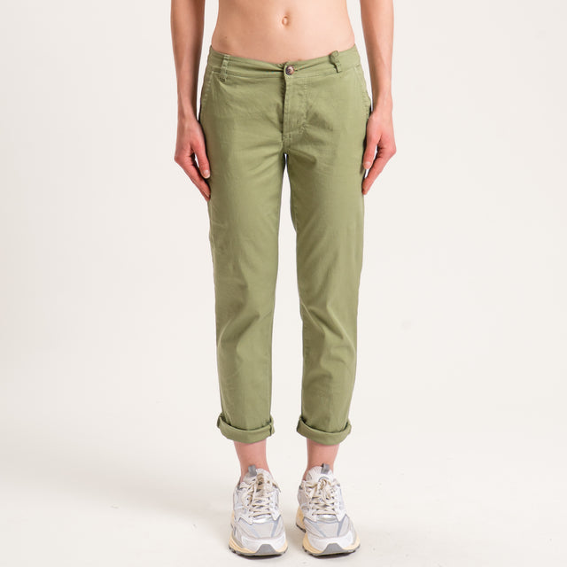 Zeroassoluto-Pantalone LOIS chino elasticizzato - salvia