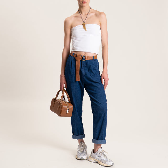 Zeroassoluto-Pantalone LOLA boyfriend chambray - denim