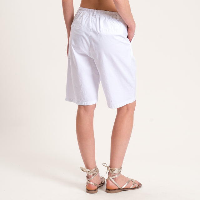 Zeroassoluto-Bermuda LORA cotone elastico dietro - bianco