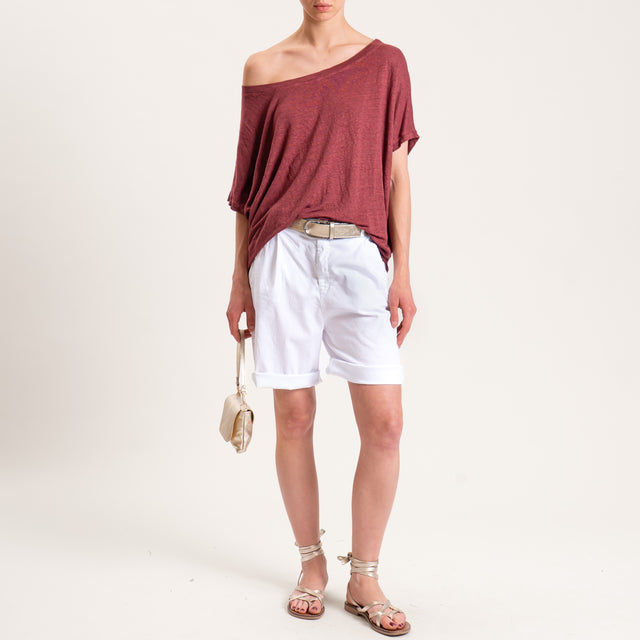 Zeroassoluto-Bermuda LORA cotone elastico dietro - bianco