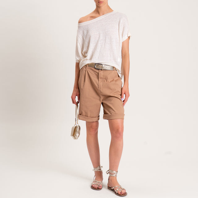 Zeroassoluto-Bermuda LORA cotone elastico dietro - biscotto