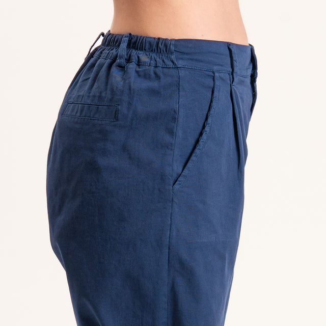 Zeroassoluto-Bermuda LORA cotone elastico dietro - blu