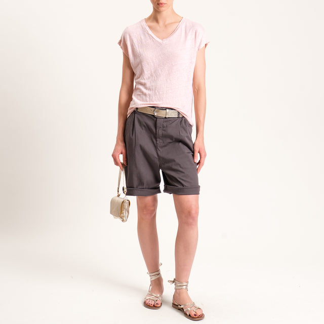 Zeroassoluto-Bermuda LORA cotone elastico dietro - moka