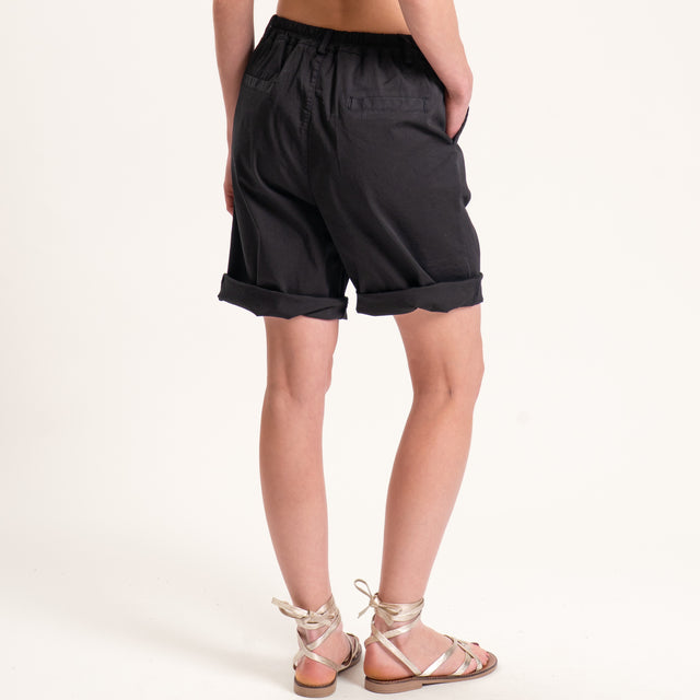 Zeroassoluto-Bermuda LORA cotone elastico dietro - nero