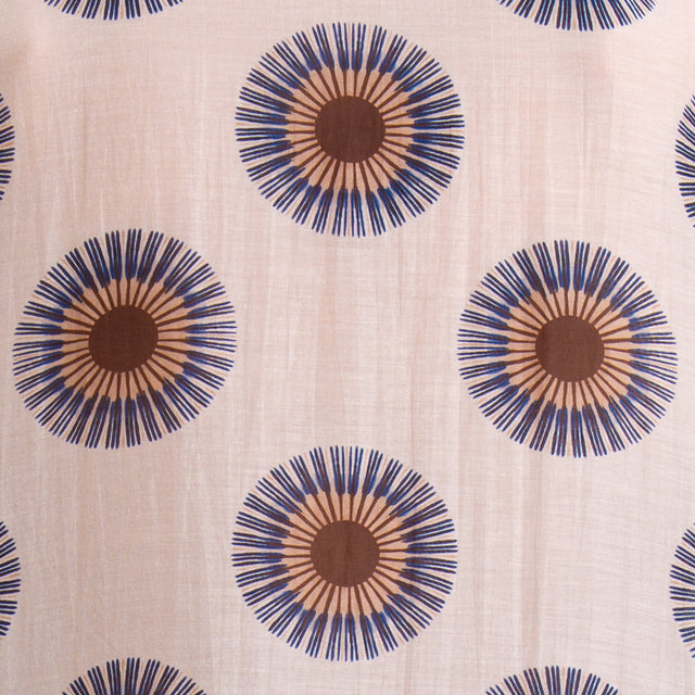 Zeroassoluto-Camicia MAIA fantasia in mussola misto seta collo coreana - burro/moro/blu