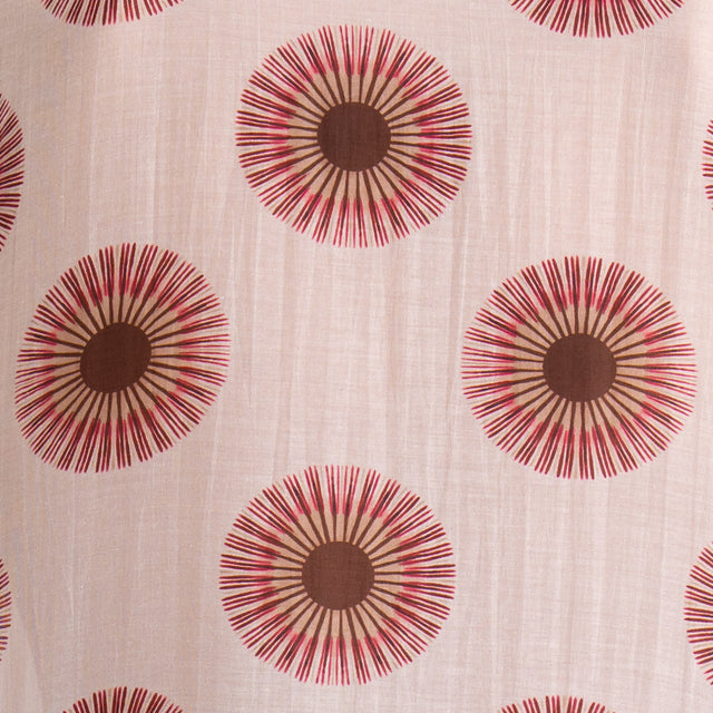 Zeroassoluto-Camicia MAIA fantasia in mussola misto seta collo coreana - burro/moro/malva