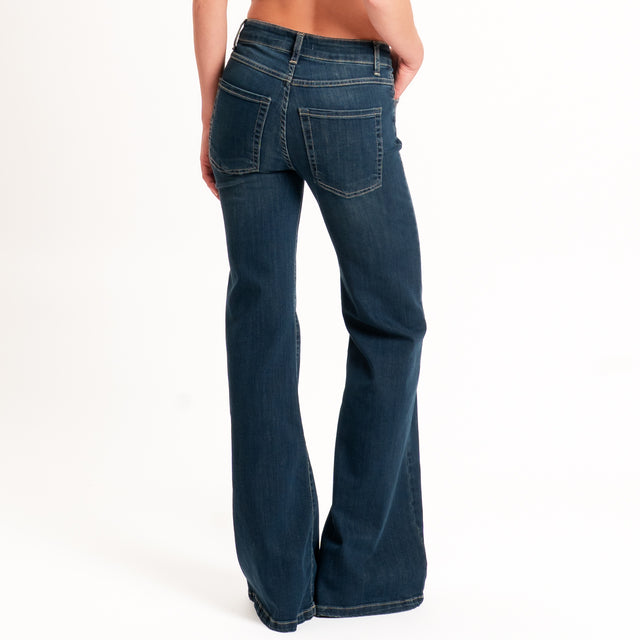 Zeroassoluto-Jeans GRETA bistrech a zampa - denim scuro