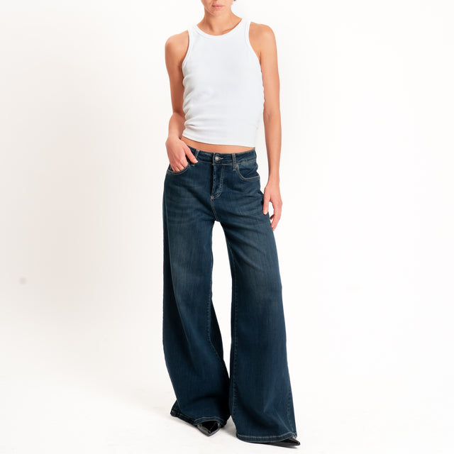 Zeroassoluto-Jeans KAM bistrech palazzo - denim scuro