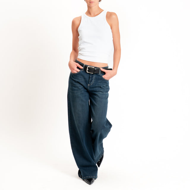 Zeroassoluto-Jeans KAM bistrech palazzo - denim scuro