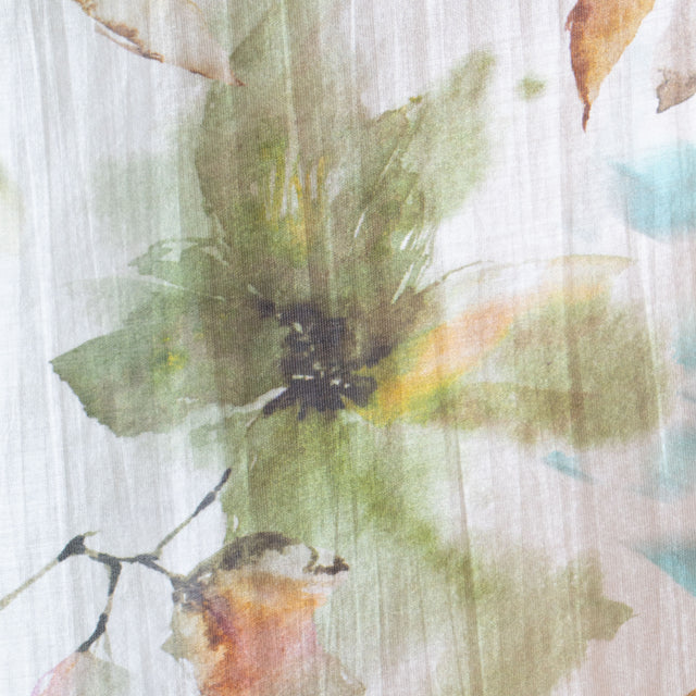 Zeroassoluto-Camicia MIA fantasia in mussola LYOCELL FIBRA NATURALE - floreale latte/salvia/moro