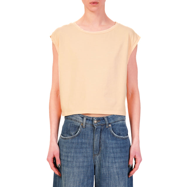 Zeroassoluto-T-shirt smanicata cotone elasticizzato - melon