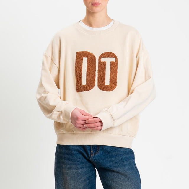 Zeroassoluto-Felpa "DO IT" - beige/cuoio