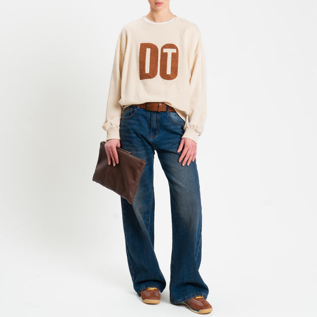 Zeroassoluto-Felpa "DO IT" - beige/cuoio