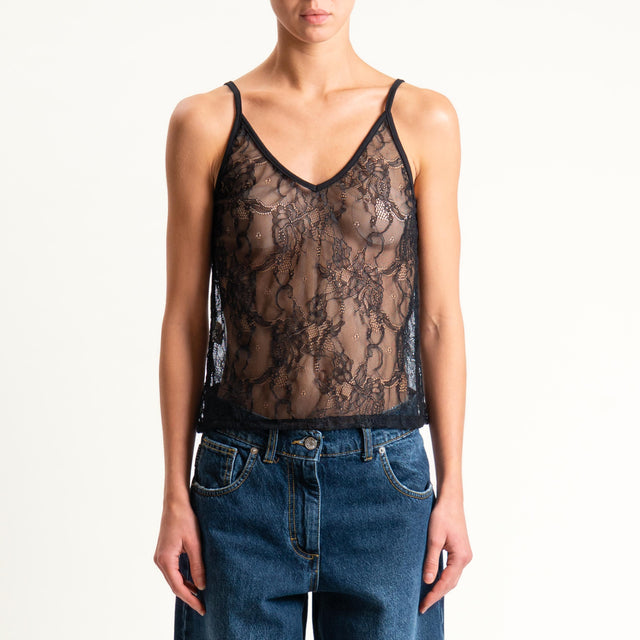 Zeroassoluto-Top in pizzo - nero