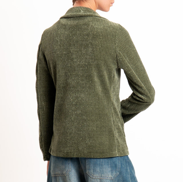 Zeroassoluto-Giacca PATTY velluto 500 righe elasticizzato - militare
