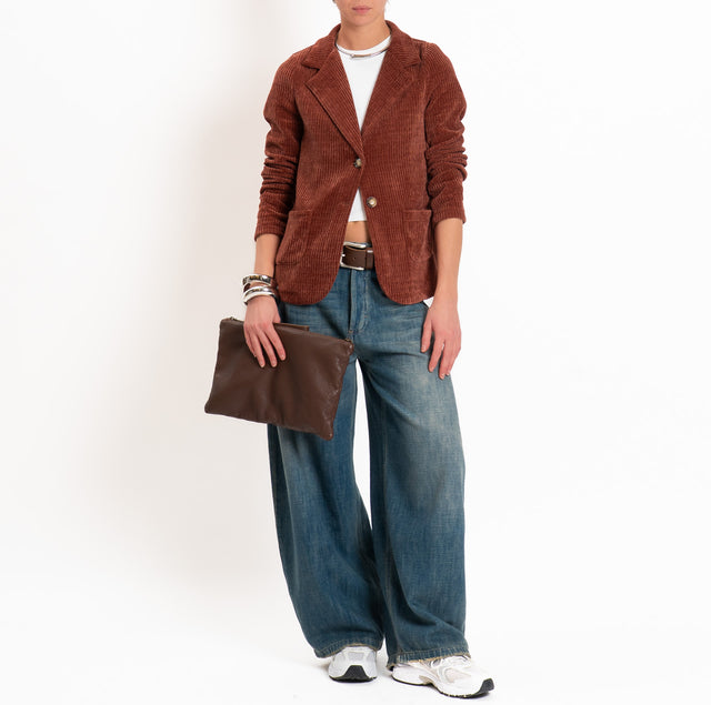 Zeroassoluto-Giacca PATTY velluto 500 righe elasticizzato - rust