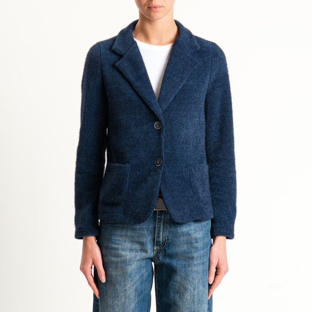 Zeroassoluto-Giacca PATTY ciniglia melange - blu