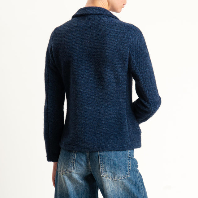 Zeroassoluto-Giacca PATTY ciniglia melange - blu