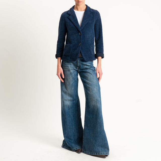 Zeroassoluto-Giacca PATTY ciniglia melange - blu