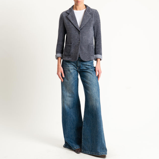 Zeroassoluto-Giacca PATTY ciniglia melange - antracite