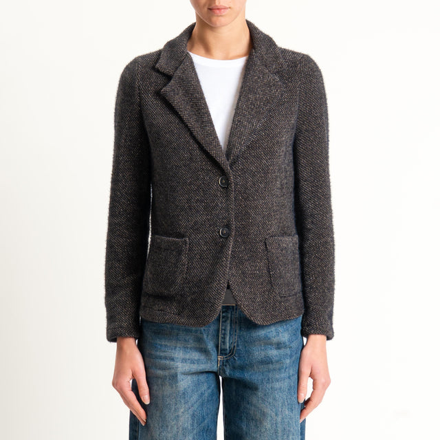 Zeroassoluto-Giacca PATTY ciniglia melange - moro