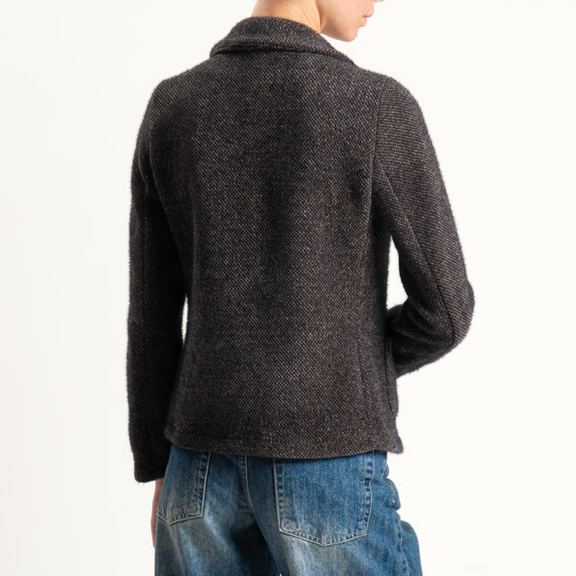 Zeroassoluto-Giacca PATTY ciniglia melange - moro