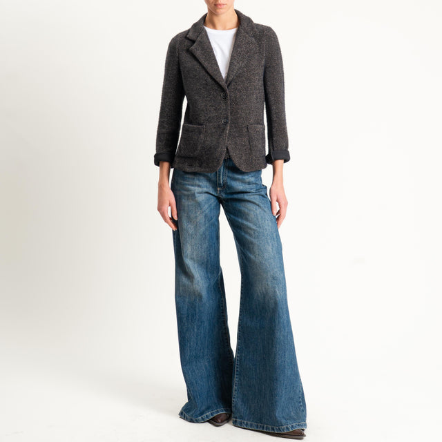 Zeroassoluto-Giacca PATTY ciniglia melange - moro