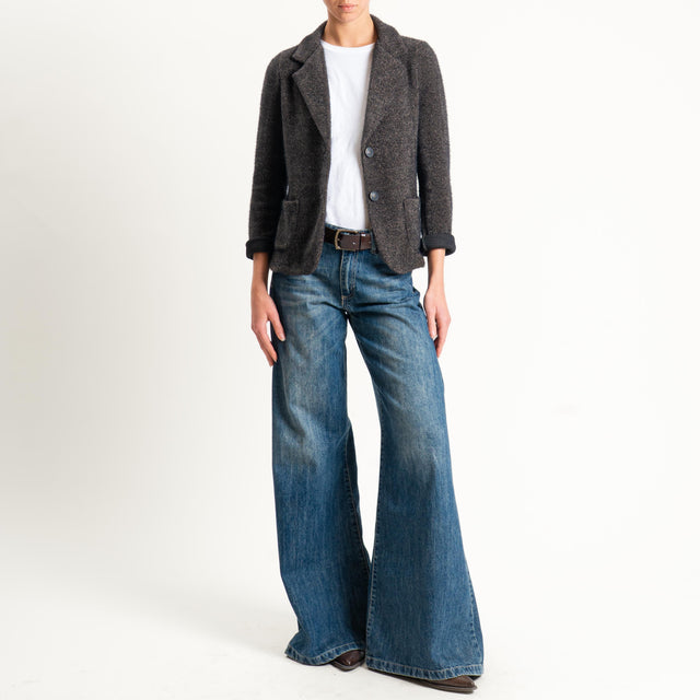 Zeroassoluto-Giacca PATTY ciniglia melange - moro