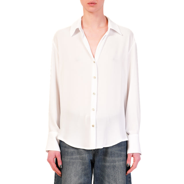 Zeroassoluto-Camicia CLAY MANO SETA - bianco